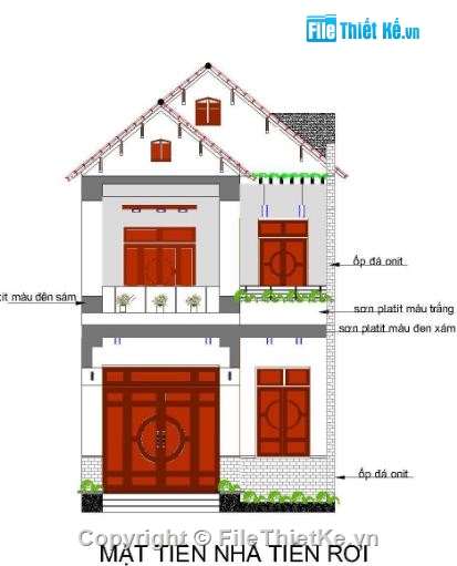 Thiết kế kiến trúc,kết cấu 2 tầng,kiến trúc nhà 2 tầng,nhà dân 2 tầng 6.5x20m